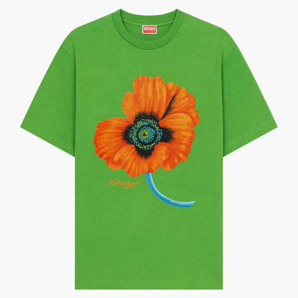 Kenzo Poppy By Nigo Front Print T-shirt Grass Green