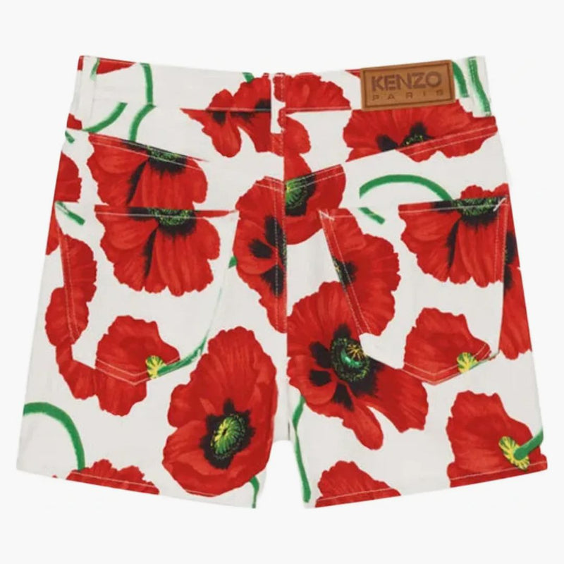 Kenzo Poppy By Nigo Women's Shorts White Red
