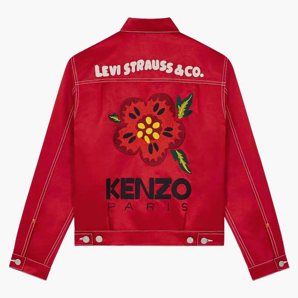 Kenzo X Levi's Type Ii Genderless Trucker Jacket Cherry
