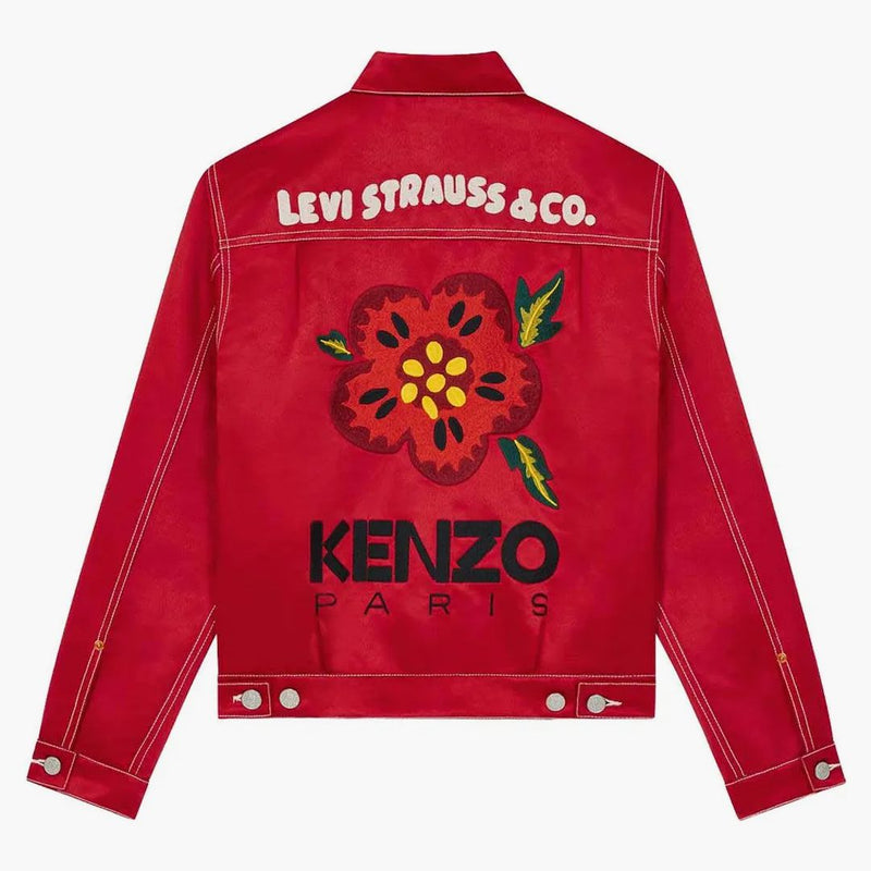 Kenzo X Levi's Type Ii Genderless Trucker Jacket Cherry