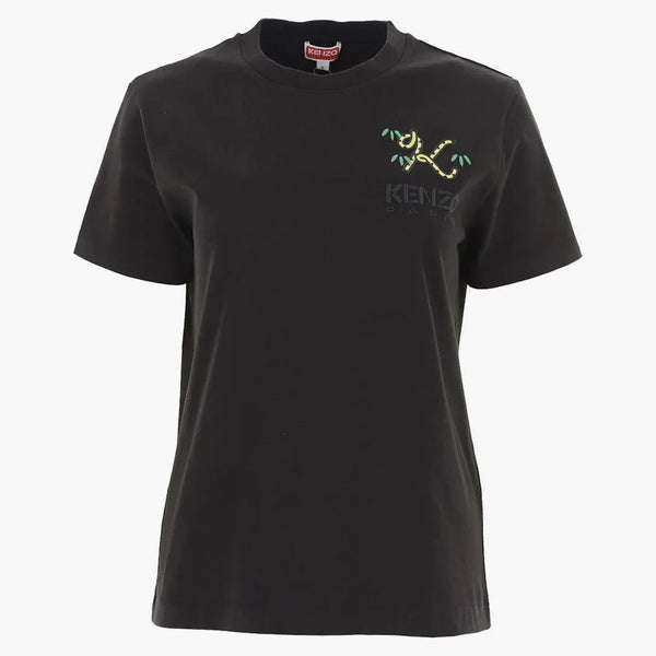 Kenzo x Nigo Tiger Tail Logo haftowany koszulka czarna