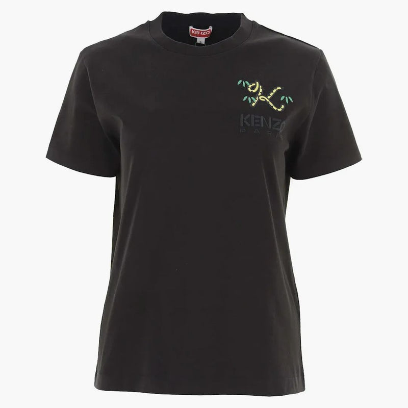 Kenzo x Nigo Tiger Tail Logo haftowany koszulka czarna