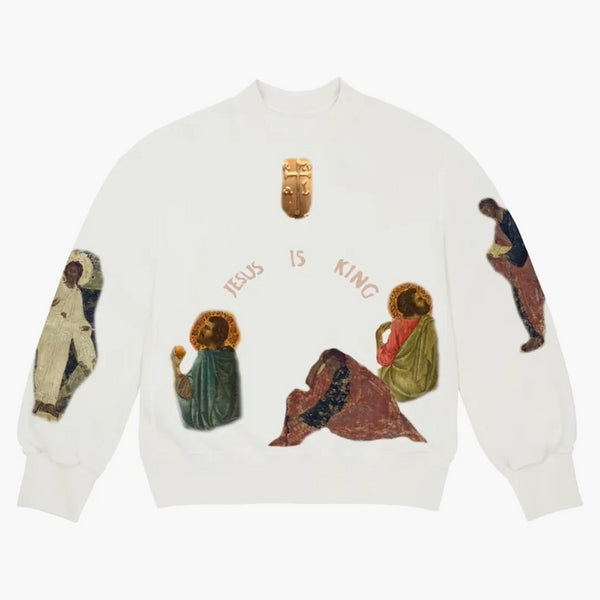 Kanye West Jesus Is King Cross I Crewneck White