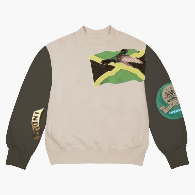 Kanye West Jesus is king jamaica flag crewneck brown