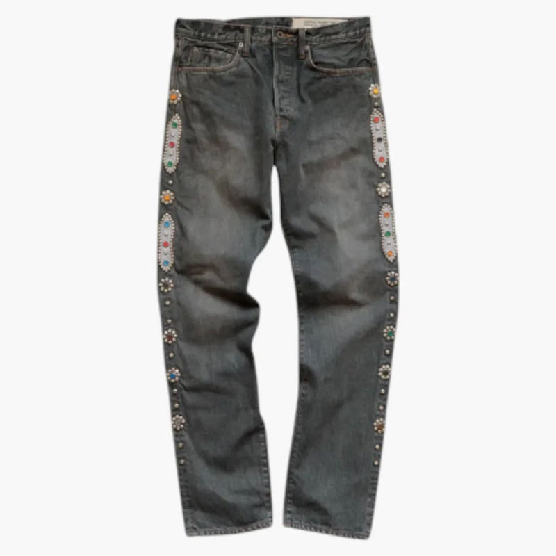 Capitale 14 once Denim 5p Monkey Cisco Gemstone Pants Nero