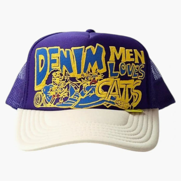 Capital Men Love Cats Denim Trucker har lila/gul
