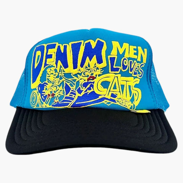 Capital Men Love Cats Denim Trucker har Teal