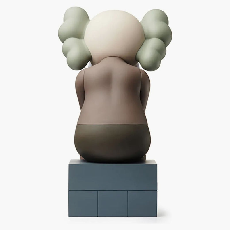 Kaws prochází otevřeným vydáním vinylového postavy hnědá