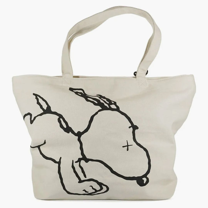 Kaws X Uniqlo X Peanuts Snoopy Tote Bag Beige