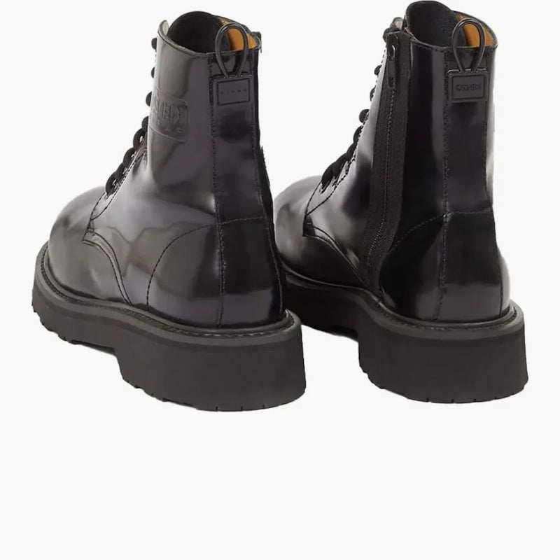 Kenzosmile Lace Up Bots Black Wollato Leather (damskie)