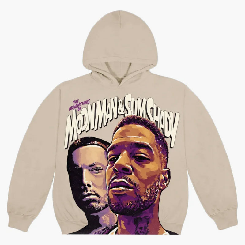 Kid Cudi Moon Man & Slim Shaady Hoodie Cream