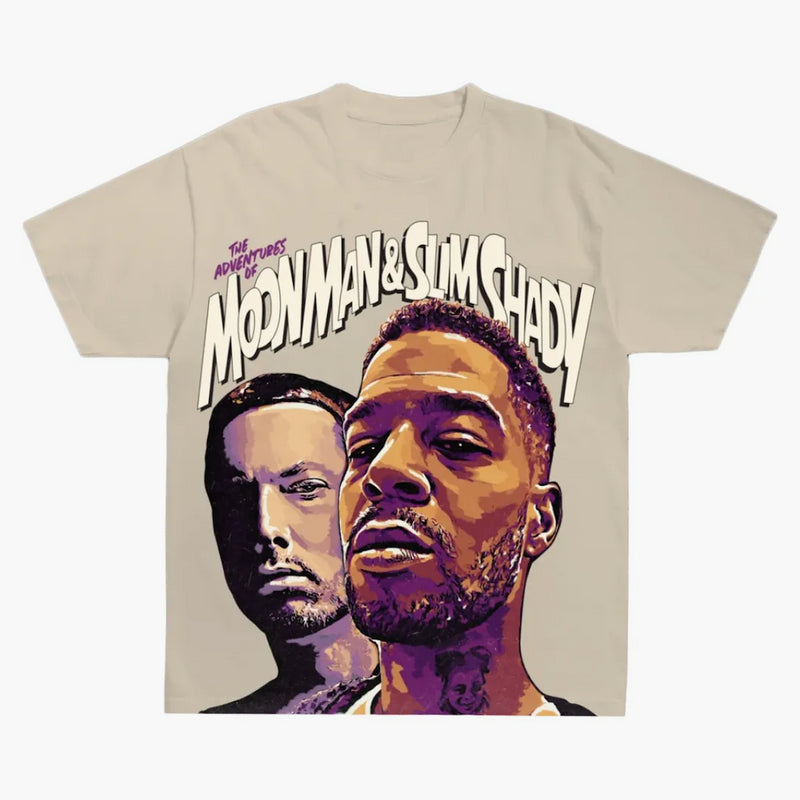 Kid Cudi Moon Man & Slim Shady T-Shirt Cream