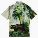 Kith Amnh Black Bear Camp Collar Shirt White