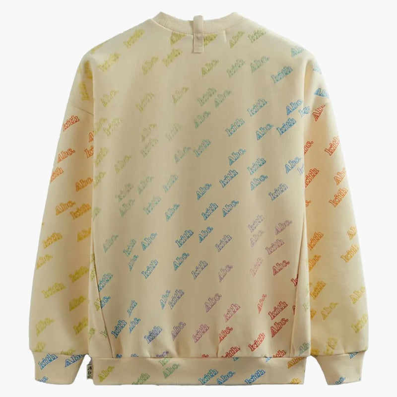 Kith Advisory Board Crystals Rainbow Print Crewneck Cream