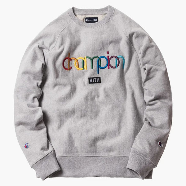 Kith Champion Double Logo Crewneck Heather Grey