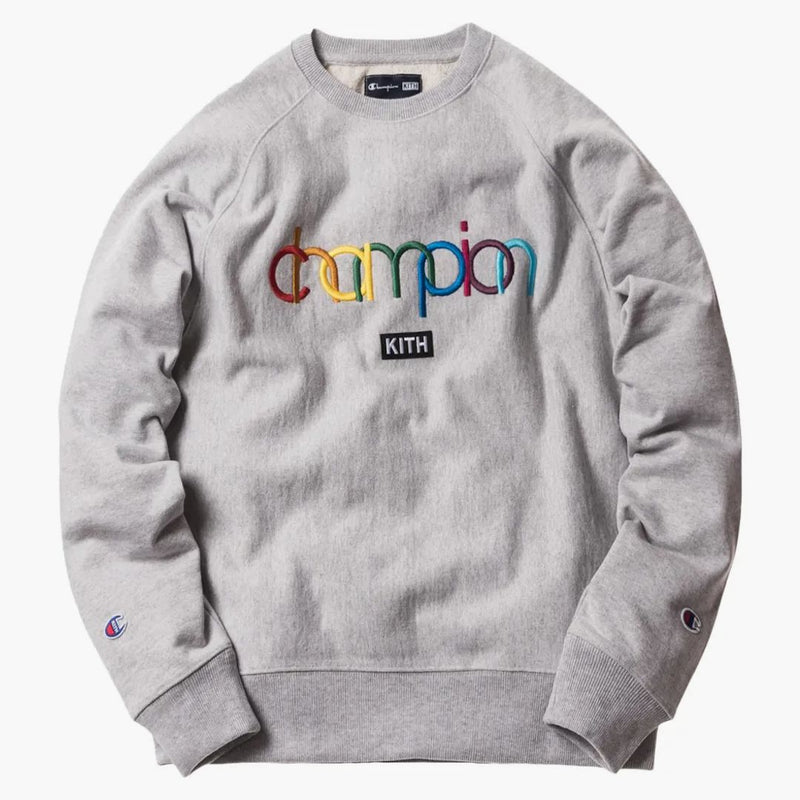 Kith Champion Double Logo Crewneck Heather Grey
