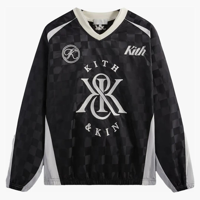 Kith Checkered Satin Dayton Combo Pullover Black