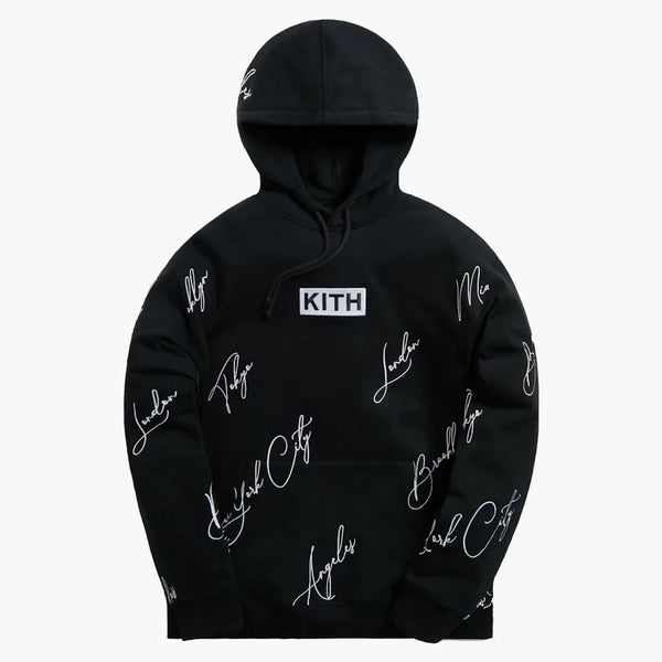 Kith City Script Hoodie Black