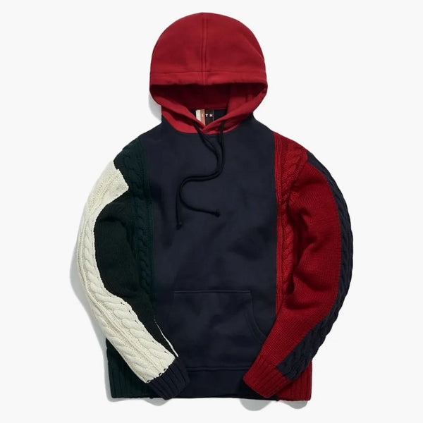 Kith Colorblock Adam Combo Knit Hoodie Pullover Navy/multi