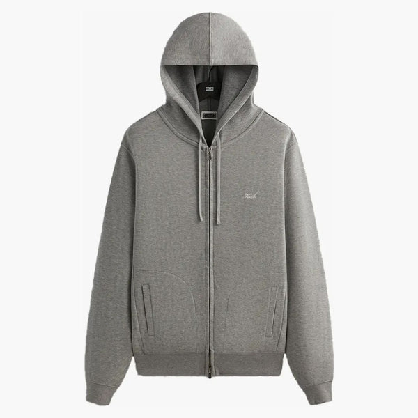Kith Double Face Williams V Full Zip Hoodie Mid Heather Grey