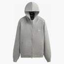 Kith Double Weave Selfridge Zip Up Hoodie Light Heather Grey