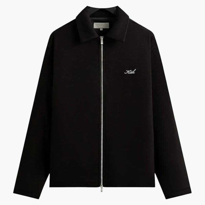 Kith Felted Jersey Lane Coaches Jacket Black