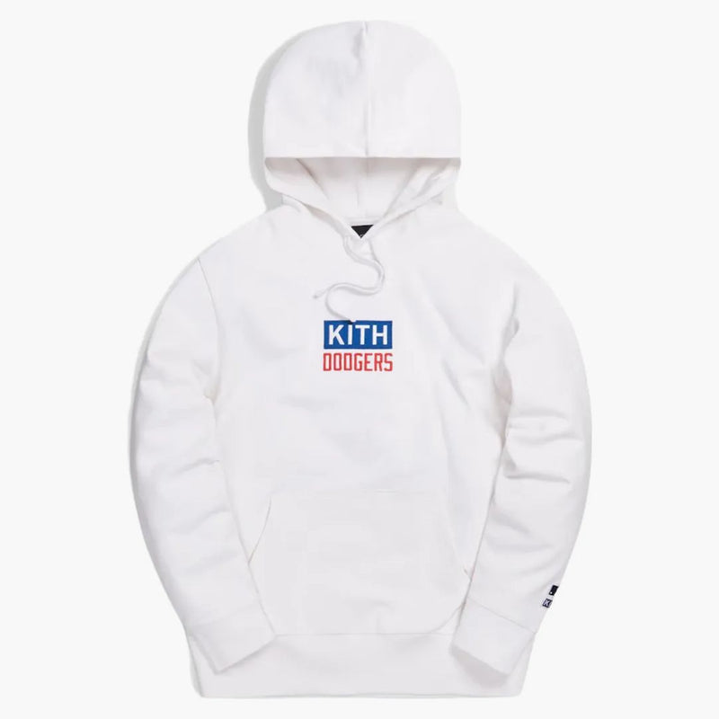 Kith For Major League Baseball Los Angeles Dodgers Logo Script Hoodie White