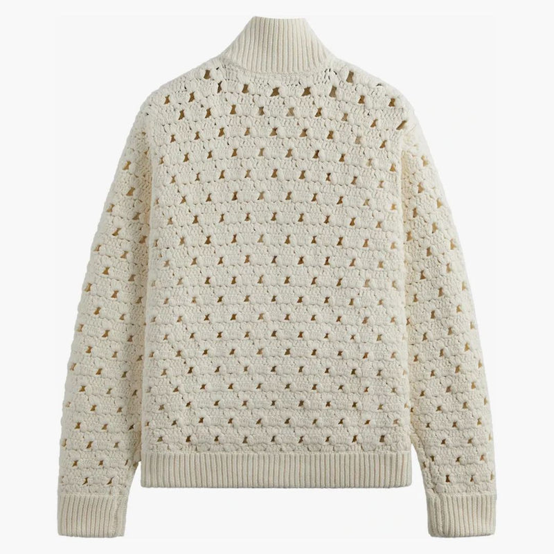 Kith Highland Crochet Knit Wyona Full Zip Sandrift