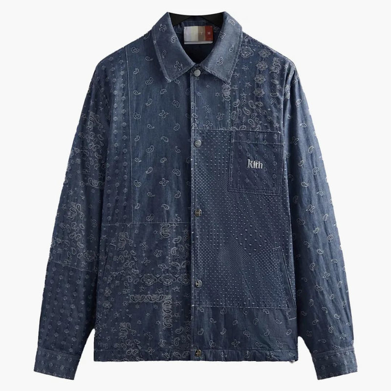 Kith Japanese Patchwork Jacquard Coaches Jacket Light Indigo