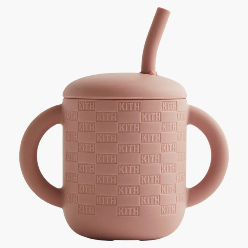 Kith Kids Mushie Silicone Training Cup and Straw Dusty Quartz