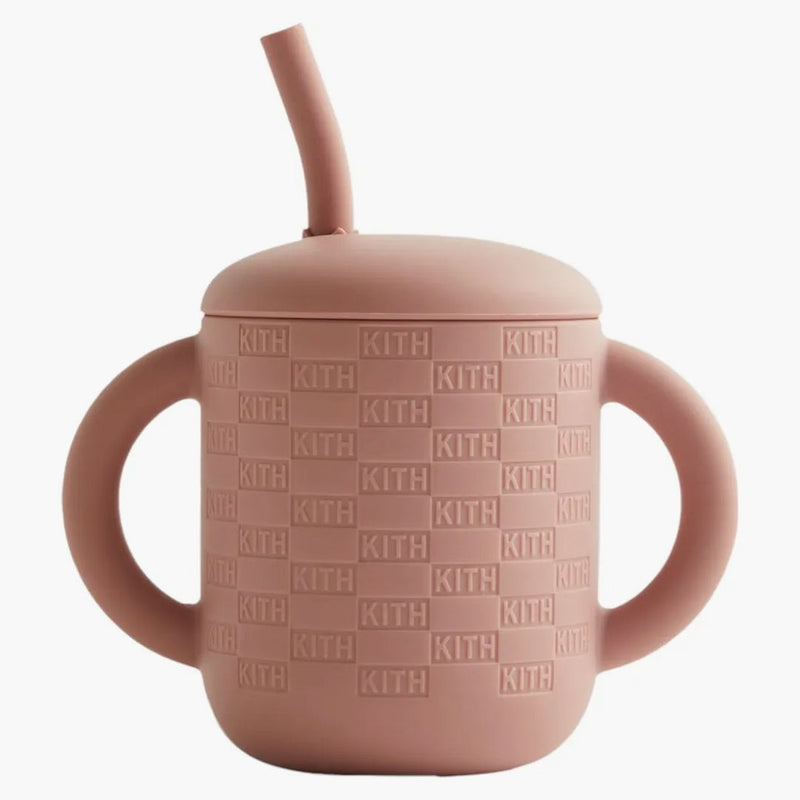 Kith Kids Mushie Silicone Training Cup and Straw Dusty Quartz