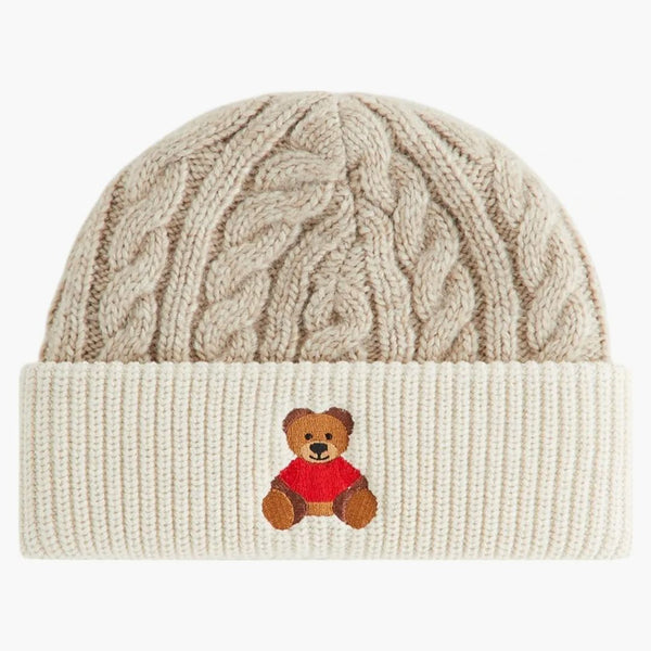 Kith Kithmas Kids Teddy Bear Beanie Heather Oatmeal