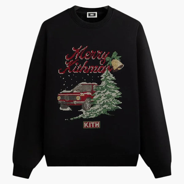 Kith Kithmas Needlepoint Nelson Crewneck Black