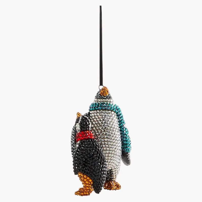 Kith Kithmas Penguin Swarovski Crystals Ornament Jet Hematite/crystal Silver Shade