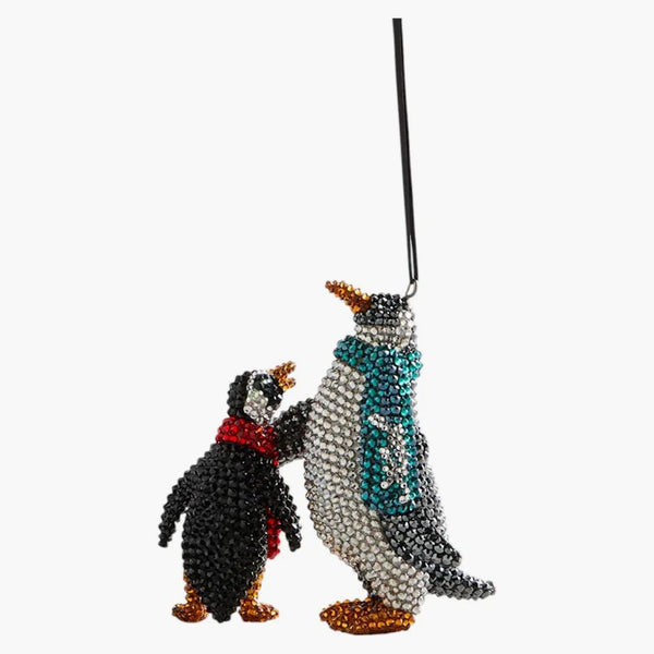 Kith Kithmas Penguin Swarovski Crystals Ornament Jet Hematite/crystal Silver Shade