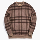 Kith Large Wool Check Crewneck Dark Brown