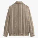 Kith Mixed Stripe Tweed Boxy Collared Overshirt Creme