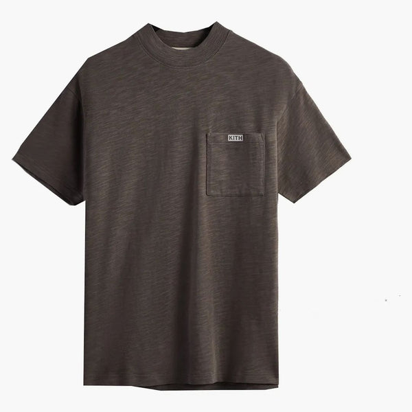 Kith Mock Neck Jfk Pocket Tee (ss22) Overcast