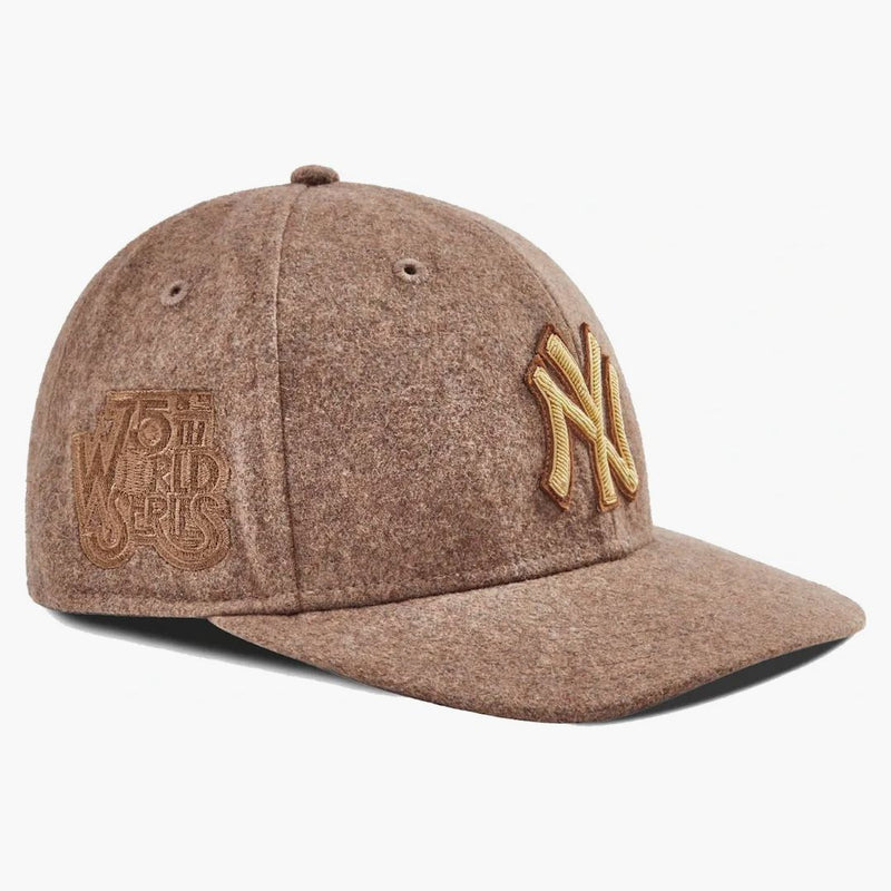 Kith New Era For New York Yankees Bullion 600 Gsm Wool Melton Fitted Hat Dark Tan