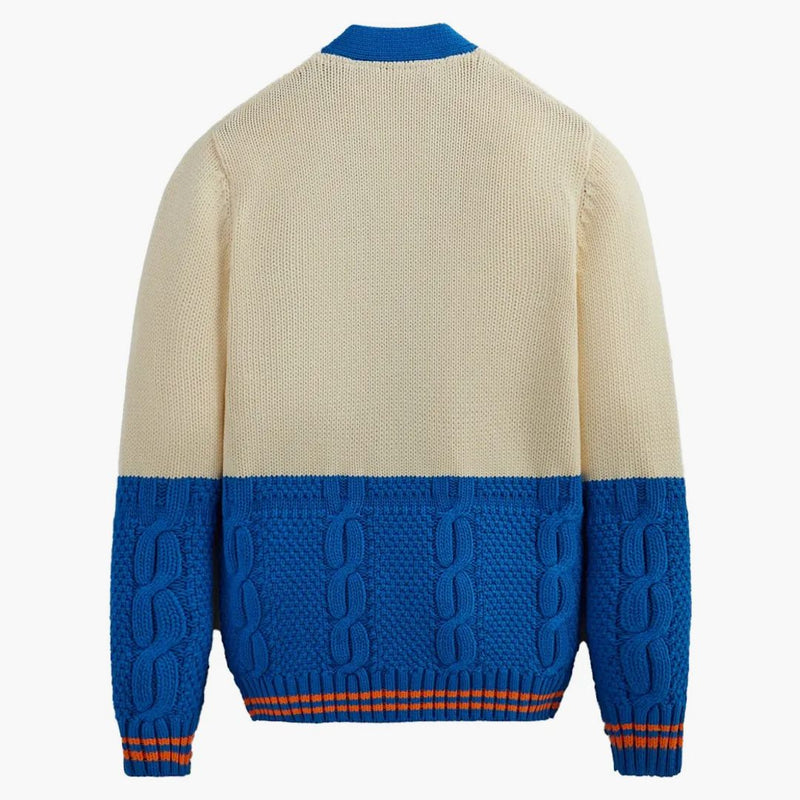 Kith New York Knicks Combo Stitch Cardigan Sandrift