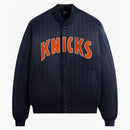 Kith New York Knicks Pinstripe Satin Bomber Jacket Nocturnal