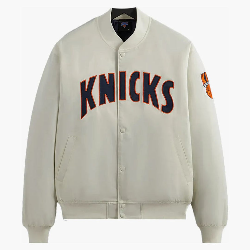 Kith New York Knicks Pinstripe Satin Bomber Jacket Silk