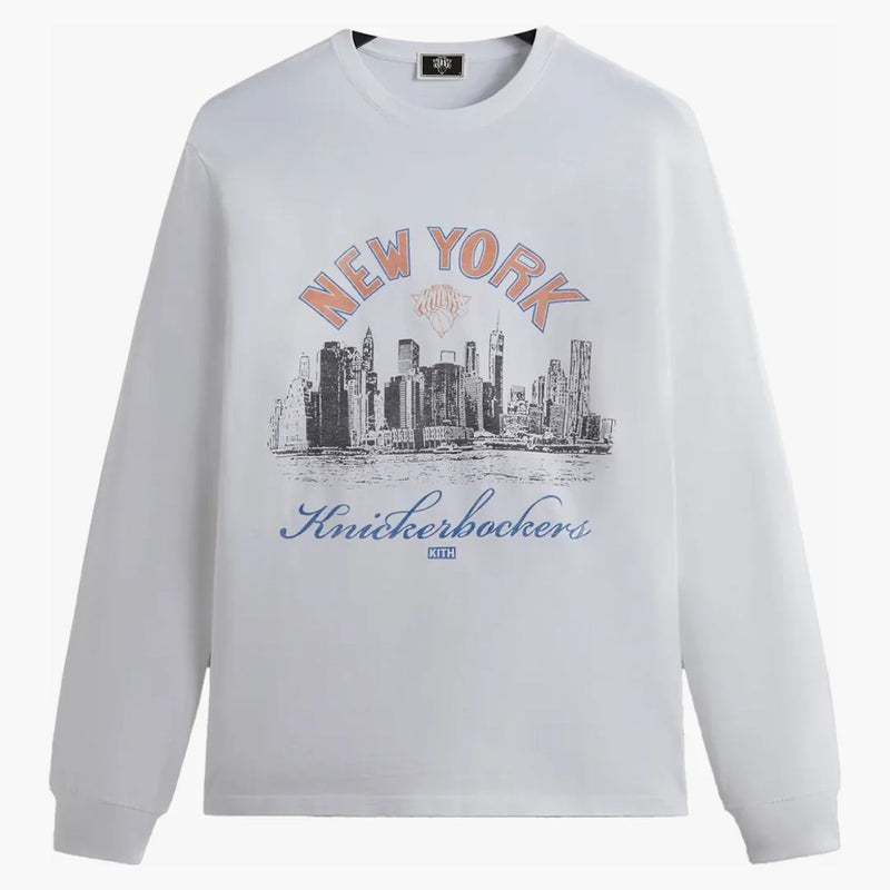 Kith New York Knicks Skyline L/s Vintage Tee White