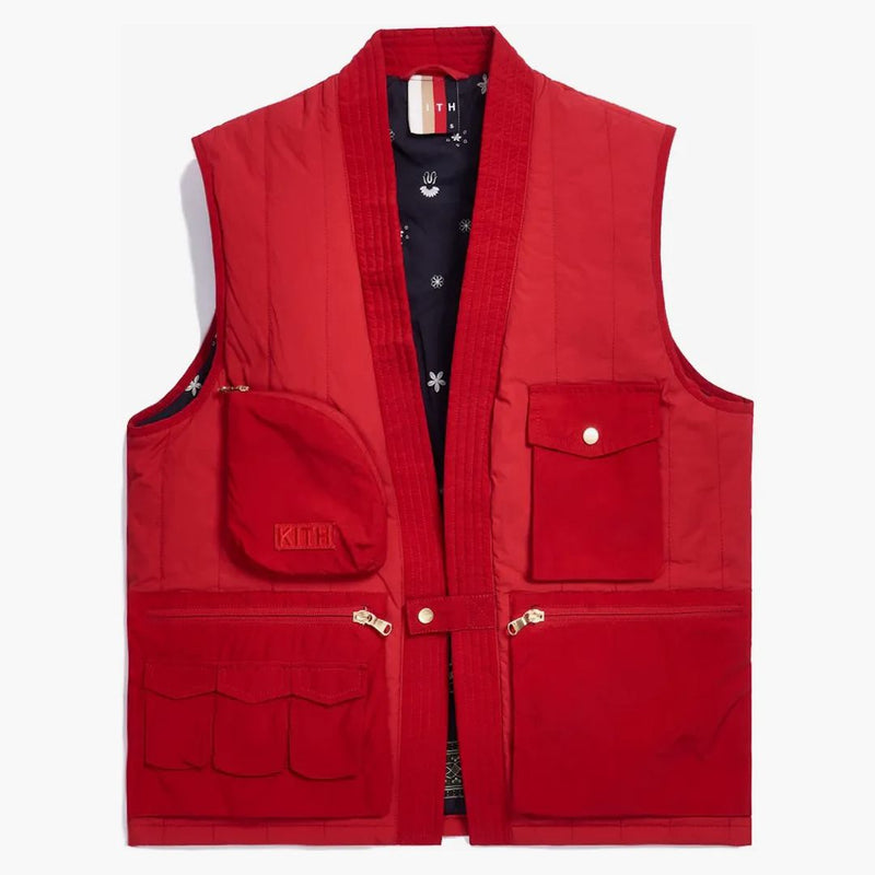 Kith Nylon Quilted Tactical Vest Red