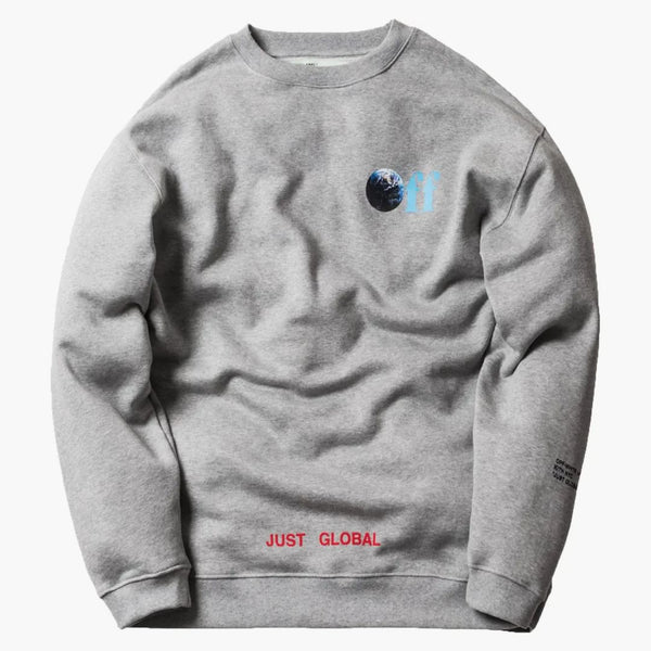 Kith Off-white Just Global Crewneck Melange Grey