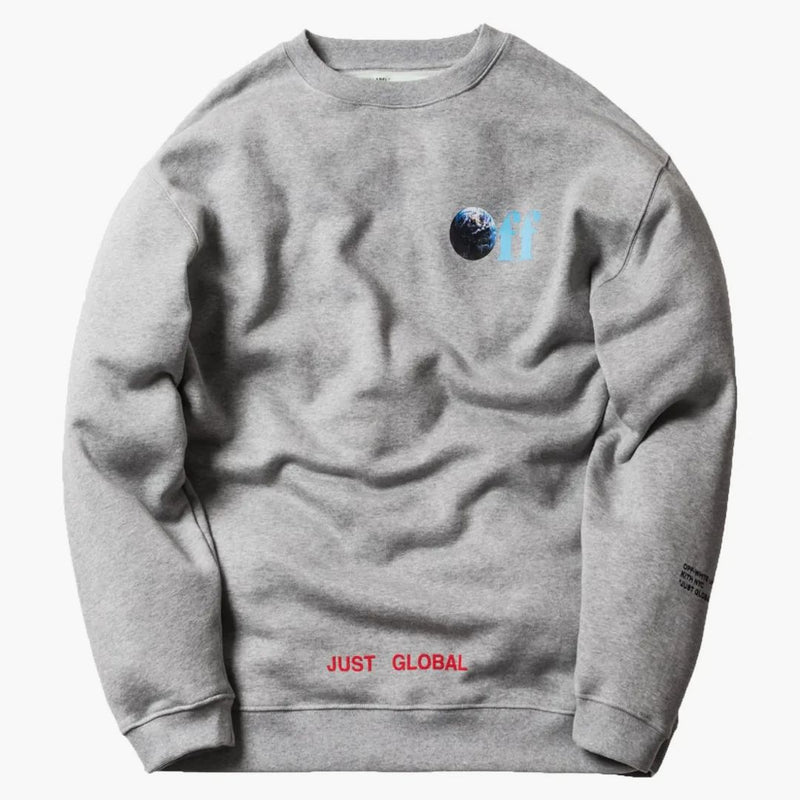Kith Off-white Just Global Crewneck Melange Grey