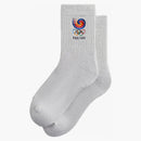 Kith Olympics Heritage Seoul Mid Crew Sock Light Heather Grey