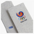 Kith Olympics Heritage Seoul Mid Crew Sock Light Heather Grey