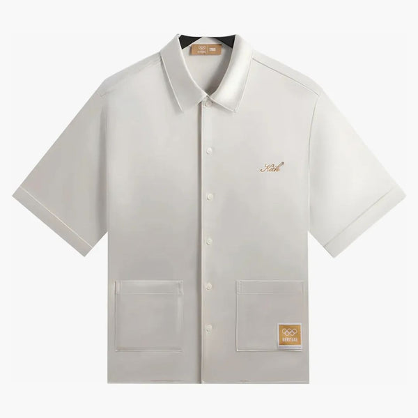 Kith Olympics Heritage Washed Satin Reade Shirt Sandrift