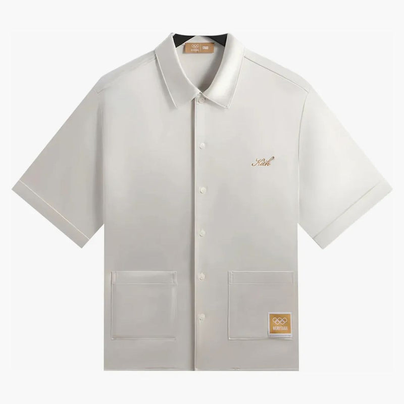 Kith Olympics Heritage Washed Satin Reade Shirt Sandrift